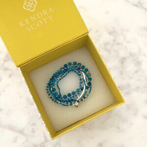 Kendra Scott Blue Beaded Set of 5 Bracelets, New in Box